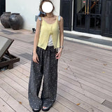 KYLETHOMASW  -  2025 Summer Hot Retro Internet Celebrity Korean New Straight Tube Loose Wave Embroidery Casual Pants Trend