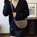 KYLETHOMASW  -  Rivets Design Mini PU Leather Crossbody Bags for Women Punk Style Trend Female Shoulder Bag Handbags and Purses