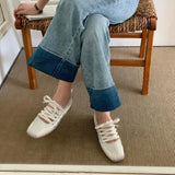 KYLETHOMASW  -  Women's Ballet Style Flats Fashion Lace-up Retro Mary Jane Casual Shoes Spring Summer Comfortable Lightweight Ballet Sneakers