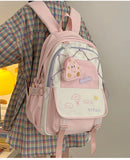 KYLETHOMASW  -  High-value Female High School Student Schoolbag Macaroon Contrast Color Cute All-match Backpacks Large-capacity College Backpack