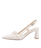 KYLETHOMASW  -  Summer New Arrival Sweet Elegant Sandal Women Bow High Heels Pointed Toe Women's Sandals Metal Buckle Trim Sandal