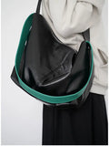 KYLETHOMASW  -  Casual Soft Leather Texture Style Wide Shoulder Strap Tote Bags Fashion Contrast Color Bags Female Large Capacity Crossbody Bag