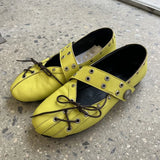 KYLETHOMASW  -  INS Hot Sale Women Retro Mary Jane Shoes Y2K Lace‑Up Round Toe Flat Shoes Metal Eyelet Rivet Design Casual Ballet Flats
