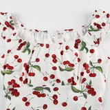 KYLETHOMASW  -  Sweet and fresh printed back strap with U-neck short top for girls, sexy and slim fit, backless versatile short sleeved shirt