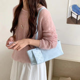 KYLETHOMASW  -  Elegant Rose Jacquard Satin Shoulder Bag Korean Niche Gentle Style Women Underarm Bag Fashion Casual Versatile Commuter Handbag