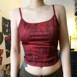 KYLETHOMASW  -  Retro red waist cinching slimming, backless camisole, spicy girl, niche temperament, sexy versatile tank top