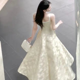 KYLETHOMASW  -  spring and autumn French jacquard dress temperament niche slim waist suspender birthday dress