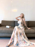 KYLETHOMASW  -  Temperament Dresses Women Sexy Floral Printed Fashion Sleeveless Slim Vintage Elegant Party Dress Elegant Ladies Backless