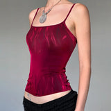 KYLETHOMASW  -  Retro red waist cinching slimming, backless camisole, spicy girl, niche temperament, sexy versatile tank top