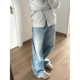 KYLETHOMASW  -  Vintage Straight Blue Jeans Woman Baggy High Waist Basic Denim Pants Korean Fashion Y2k Streetwear Wide Leg Trousers 2024