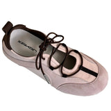 KYLETHOMASW  -  Retro Style Silver Mary Jane Shoes, Lace-Up, Round Toe, Hidden Heel, Casual Flats, Ballet Flats, Deep Mouth Fashion Flats