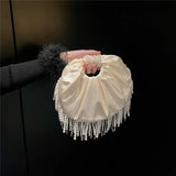 KYLETHOMASW  -  Beads Tassel bags Cloud Phone Hand Bag Circular Bolsos Mujer Beautiful Unique Sac Femme Party Bolsas New Chinese Style Bolso