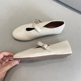 KYLETHOMASW  -  Elegant Ballet Flats Shoes for Women Soft PU Leather Mary Janes Shoes Ladies Spring Autumn Casual Streetwear Comfortable Loafers