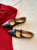 KYLETHOMASW  -  Leather Shoes for Women's Spring/Summer New French Bow Flat Pumps Shoes Women Round Toe Ballet Shoes for Women Flats Women