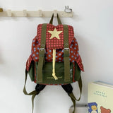 KYLETHOMASW  -  Cute Large Capacity Lucky Star Backpack Korean Style Multi-pocket Drawstring Schoolbag Y2K Nylon Hiking Camping Bag Students