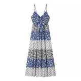 KYLETHOMASW  -  Cotton Rayon Boho Beach Floral Printed Long Strap Dresses Women Robe Sexy Sleeveless Deep V Neck Summer Dress Casual Vestidos