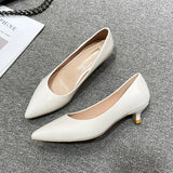 KYLETHOMASW  -  elegant ladies patent leather shoes pointed toe candy color low heel pumps women shallow mouth single leather pumps big size 43