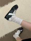 KYLETHOMASW  -  White Thick Heel Internal Heightening Light Mouth Polka Dot Single Shoes Women Match Skirts Fashion Versatile Mary Janes