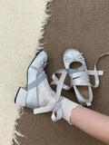 KYLETHOMASW  -  Women's Fashion Thick Bottom Heightening Sweet  Knot Single Shoes Summer New Style Versatile with Skirts Mary J...
