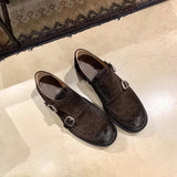 KYLETHOMASW  -  New Retro Womens Shoes Classic England Block Leather Shoes for Woman Luxury Handmade Casual Shoe Designer Shoes Zapatos De Mujer