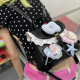KYLETHOMASW  -  Y2k Aesthetic Lolita Mini Schoolbags Streetwear Sweet Kawaii Bags for Women All Match Patchwork Lace Backpacks Japanese Fashion