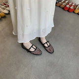 KYLETHOMASW  -  Summer Designer Cosy Mesh Heels Women Flat Shoes Fashion Round Toe Buckle Strap Casual Outdoor Dress Sandals