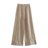 KYLETHOMASW  -  Pantalon Femme Trousers Women Summer French Minimalist Pants Women Loose Fitting Casual Drawstring Wide Leg Pants