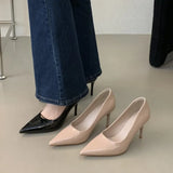 KYLETHOMASW  -  Street Style Spring Fashion High Heels Black Classic 7cm High Heels Women's Banquet Prom Dress Party Single Shoes