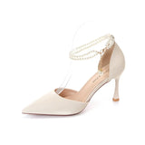 KYLETHOMASW  -  Sharp Pointed High Heels Women New French Style Single Shoe Sandals Women Paired with A Skirt Thin Heeled Pumps Women Shoes