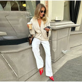 KYLETHOMASW  -  Solid V Neck Single Breasted Knit Cardigan Pocket Front Drop Shoulder 2025 Autumn Casual Women Coat Daily Cozy Chic Lady Sweater