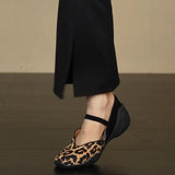 KYLETHOMASW  -  Spring Autumn Leopard Women's Internal Elevation Mary Jane Shoes Comfrot Shallow Shoes Ladies Casaul Sport Footwear