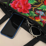 Kylethomasw New Ethnic Phoenix Embroidered Women's Shoulder Bag Receptor Embroidered Canvas Casual Bag