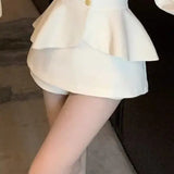 KYLETHOMASW  -  Pure Desire Autumn New Item Single Breasted Fit Jacket Women High Waist Half Slim Short Skirt Design Sense Set
