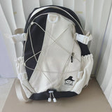 KYLETHOMASW  -  High Capacity Schoolmochila Travel Bag Contrast All Match Backpack Star Zipper Sac Femme Preppy Style Drawstring Bags for Woman