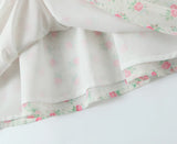 KYLETHOMASW  -  Holiday Women Contrast Color Floral Print Bow Lacing up Sling Dress Splice Lace Slash Collar Drawstring Low Waist Mini Robe