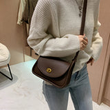 KIylethomasw Korean Version Small Fresh Solid Color Lock Single Shoulder Small Square Bag New Fashion Autumn And Winter