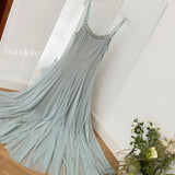 KYLETHOMASW  -  Women Elegant Fairy Mesh Evening Dresses Fashion Spaghetti Strap A-Line Party Dress Elegant Korean Slim Flared Holiday Vestidos
