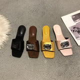 KYLETHOMASW  -  Low Shoes PU Hoof Heels Rome Fabric Rubber Shoes Low Hoof Heels PU Rubber Rome