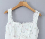 KYLETHOMASW  -  Sexy Backless Floral Print Sling Mini Dress For Women Sleeveless A-line Summer Holiday Party Robe Lady Birthday Dress Lace Up