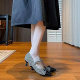 KYLETHOMASW  -  Shoes Woman Mixed Colors Autumn Bow-Knot Casual Female Square Toe New Buckle Moccasin Women Pumps