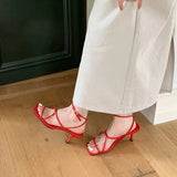 KYLETHOMASW  -  Fashion Womens Shoes 2025 Sandals Stiletto Heels Suit Female Beige All-Match Luxury Girls Low New Comfort High Retro Summer