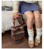 KYLETHOMASW  -  Lamb Wool Kawaii Cute Crossbody Bag Y2k Aesthetic All Match Knitted Bags for Women Harajuku Grunge Fluffy Shoulder Handbags