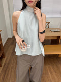 KYLETHOMASW  -  Small Sexy Backless Hanging Neck Style Ribbon Vest Women Summer New Item Niche Retro Loose Versatile Shirt