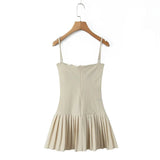 KYLETHOMASW  -  European and American style new slim suspender dress fashionable sexy hot girl pleated skirt