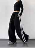KYLETHOMASW  -  Y2K Vintage Striped Sweatpants Women Harajuku Japanese Oversize Baggy Pants Retro High Waist Loose Casual Streetwear Trousers