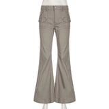 KYLETHOMASW  -  Hot Selling New Khaki Women Jeans Fashion Vintage Dark Gray Long Pants Casual Style Straight Leg Denim Trousers For Women