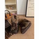 KYLETHOMASW  -  Designer Brand Retro Plus Pile Thickening Increase Thick Soled Snow Boots Women's New Winter Warm Plush Cotton Boots