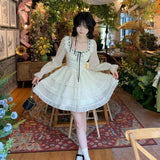 KYLETHOMASW  -  Princess Style Cake Dresses Spring Autumn Style Waist Thin Sweet Hottie Long Sleeve College Style Dress Vestido