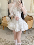 KYLETHOMASW  -  Lolita Kawaii Women Skirts Summer Sweet Saia Fashion A-line Ruffled Cute Jupe  Faldas Mujer De Moda Mini Y2k Aesthetic Skirt