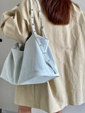 KYLETHOMASW  -  New Women Niche Design Casual Denim Fabric Bags Large Capacity Single Shoulder Tote Bag